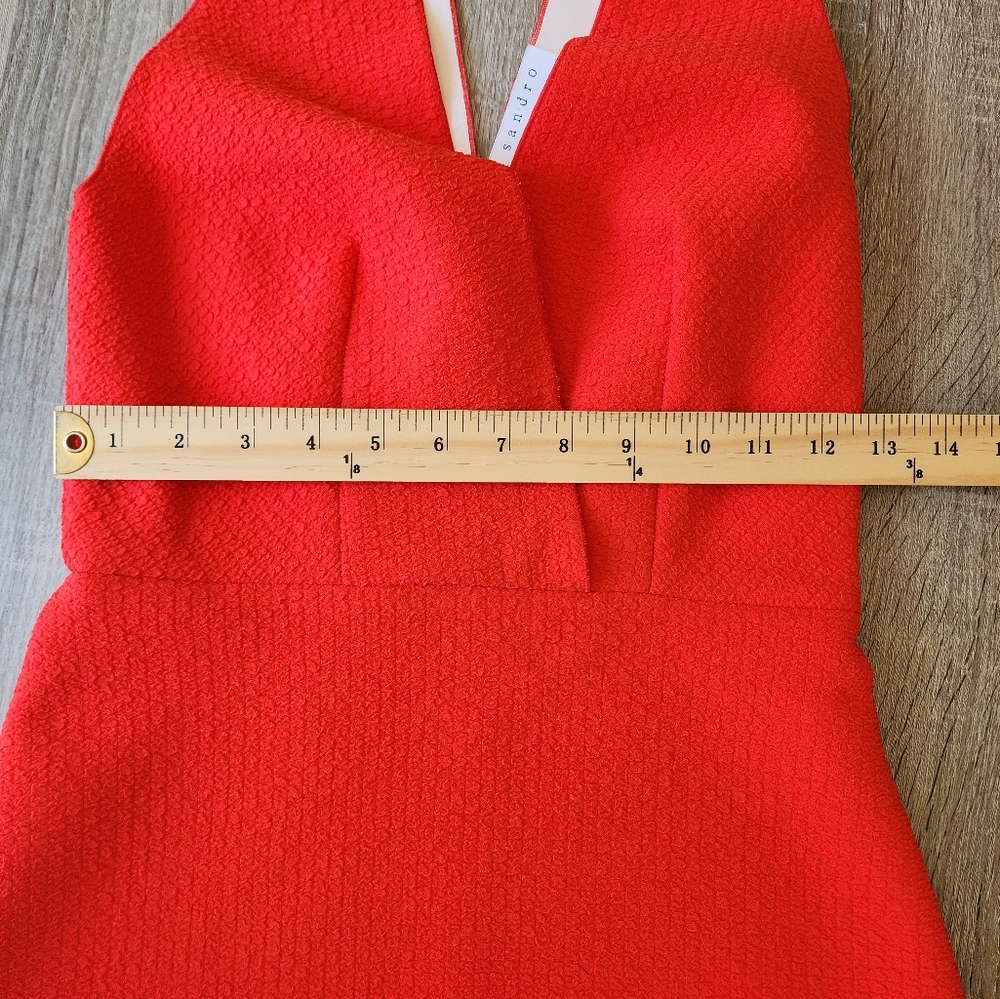 Sandro Red Cocktail Dress Size Small - Picture 13 of 16